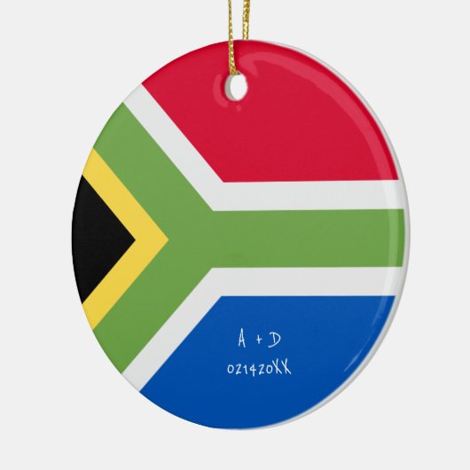 Aangepast bericht Zuid-Afrika Vlag Keramisch Ornament (Links)