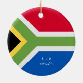 Aangepast bericht Zuid-Afrika Vlag Keramisch Ornament (Achterkant)