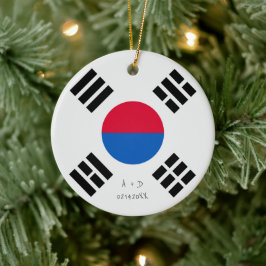 Aangepast bericht Zuid-Korea Vlag Keramisch Ornament