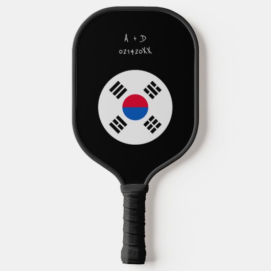 Aangepast bericht Zuid-Korea Vlag Pickleball Paddle (Achterkant)