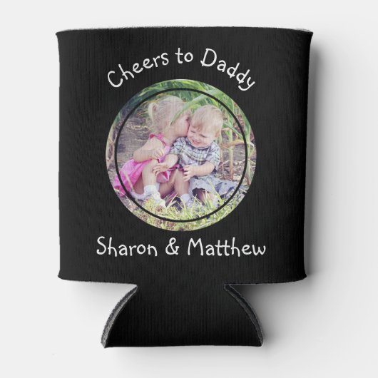 Aangepast bericht Zwart Kan Sleeve Wrap met Foto Blikjeskoeler (Voorkant)