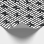 Aangepast bericht Zwarte Coquette Strikken Felicit Cadeaupapier (Hoek)