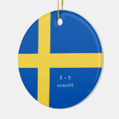 Aangepast bericht Zweden Vlag Keramisch Ornament (Links)