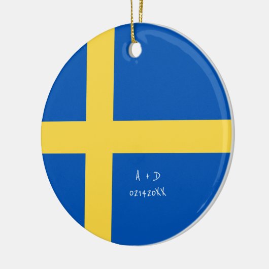 Aangepast bericht Zweden Vlag Keramisch Ornament (Links)