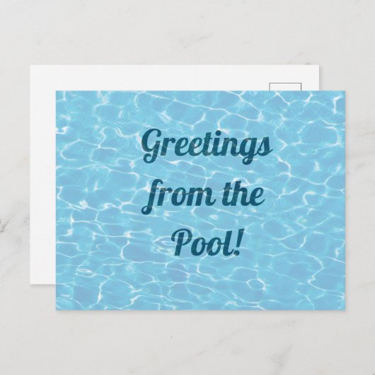 Aangepast bericht Zwembad Briefkaart (Voorkant / Achterkant)