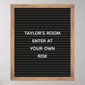 Aangepast berichtbericht voor zwarte bordbord Aang Poster (Voorkant)