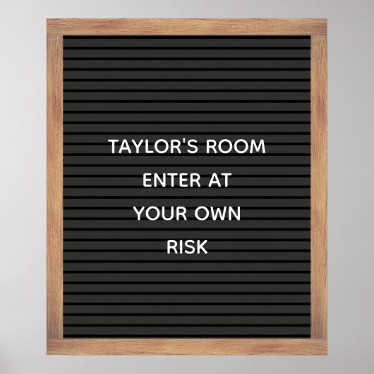 Aangepast berichtbericht voor zwarte bordbord Aang Poster (Voorkant)