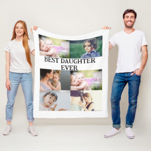 Aangepast beste dochterapparaat ooit 6 fotocollage fleece deken