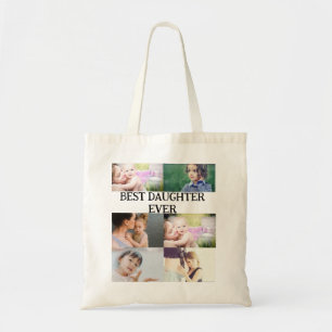 Aangepast beste dochterapparaat ooit 6 fotocollage tote bag