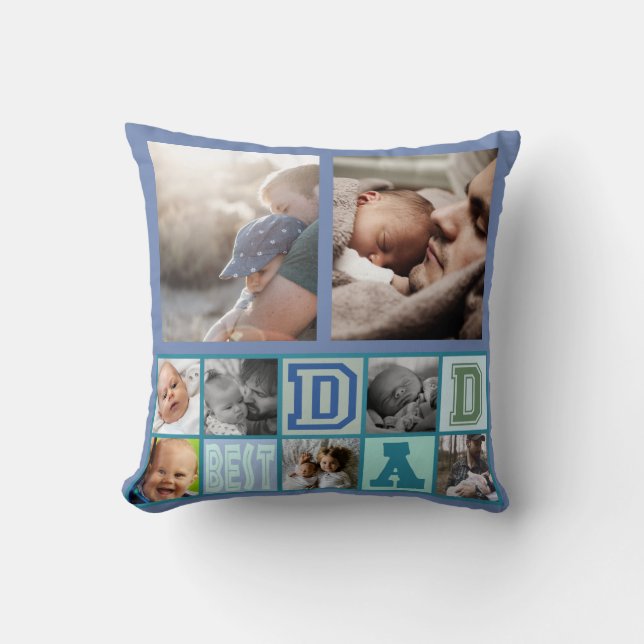 Aangepast beste fotocollage voor vader kussen (Voorkant)