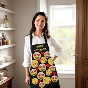 Aangepast beste ... liefde emoji apron schort