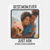 Aangepast beste mama ooit gewoon Kinder naam foto  Fleece Deken (Voorkant)