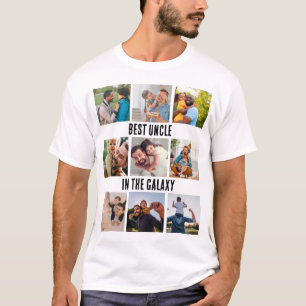 Aangepast beste oom in galaxy 9 fotocollage t-shirt