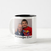 Aangepast beste opa-foto ooit tweekleurige koffiemok (Voorkant links)