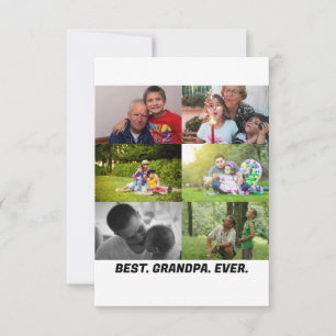 Aangepast beste opa ooit 6 fotocollage bedankkaart