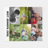 Aangepast beste opa ooit 6 fotocollage fleece deken (Voorkant (Horizontaal))
