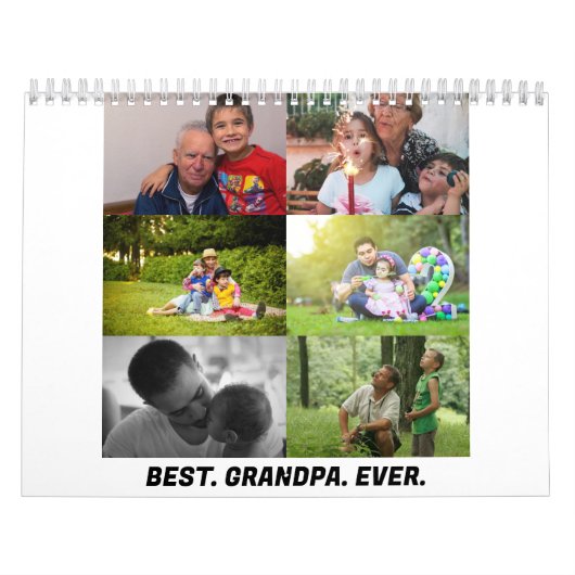 Aangepast beste opa ooit 6 fotocollage kalender (Hoes)
