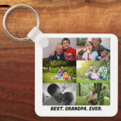 Aangepast beste opa ooit 6 fotocollage sleutelhanger (Voorkant)