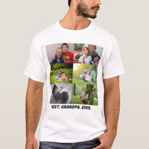 Aangepast beste opa ooit 6 fotocollage t-shirt