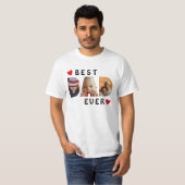 Aangepast beste pap ooit 3 Fotocollage T-shirt (Voorkant volledig)