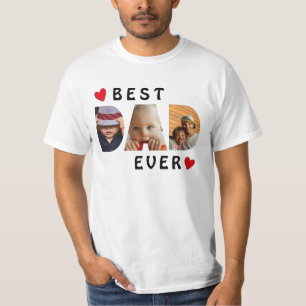 Aangepast beste pap ooit 3 Fotocollage T-shirt