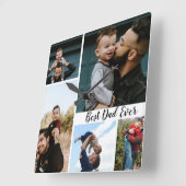 Aangepast beste pap ooit fotocollage vierkante klok (Hoek)