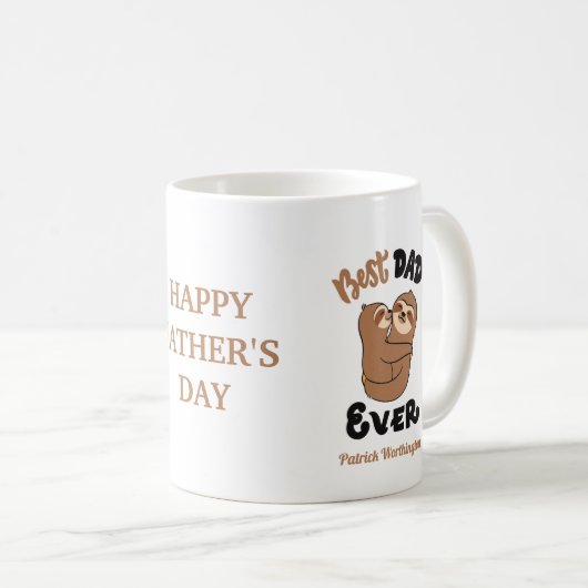 Aangepast beste pap ooit klauw koffiemok (Voorkant rechts)