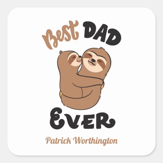 Aangepast beste pap ooit klauw vierkante sticker (Voorkant)