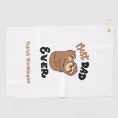 Aangepast beste pap ooit koele guldenhanddoek golfhanddoek (Horizontaal)