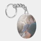 Aangepast beste pap ooit Sleutelhanger met foto's (Voorkant Links)