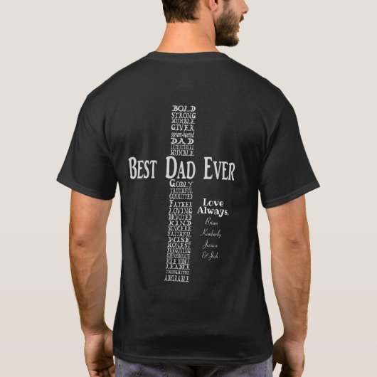Aangepast beste pap-shirt, Christelijke pap-cadeau T-shirt (Achterkant)