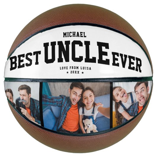 Aangepast BESTE UNCLE OOIT Moderne Cool Family 3 F Basketbal (Voorkant)