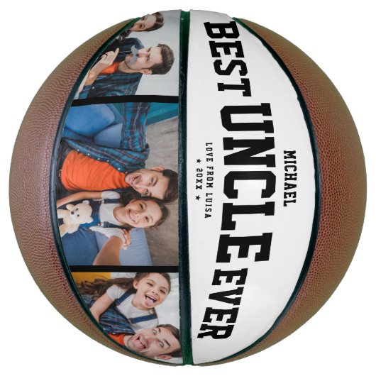 Aangepast BESTE UNCLE OOIT Moderne Cool Family 3 F Basketbal (Verticaal)