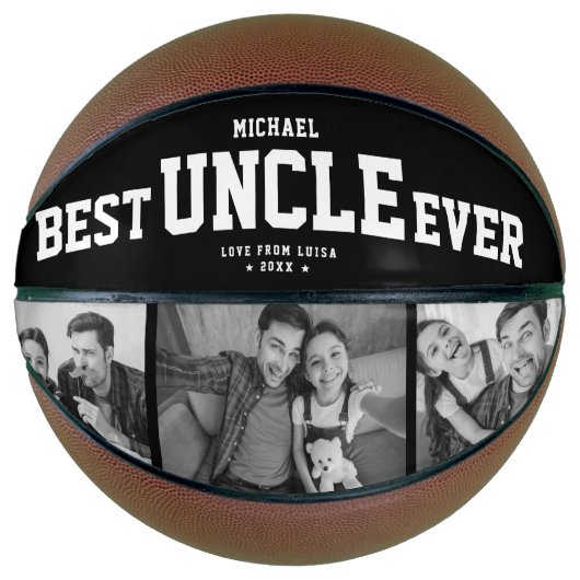 Aangepast BESTE UNCLE OOIT Moderne Cool Family 3 F Basketbal (Voorkant)