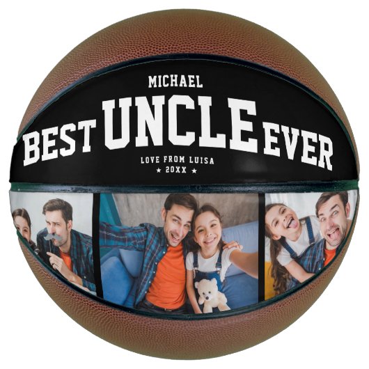 Aangepast BESTE UNCLE OOIT Moderne Cool Family 3 F Basketbal (Voorkant)