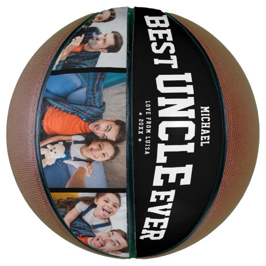 Aangepast BESTE UNCLE OOIT Moderne Cool Family 3 F Basketbal (Verticaal)