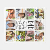 Aangepast beste vader 10 Foto Collage Fleece Deken (Voorkant (Horizontaal))