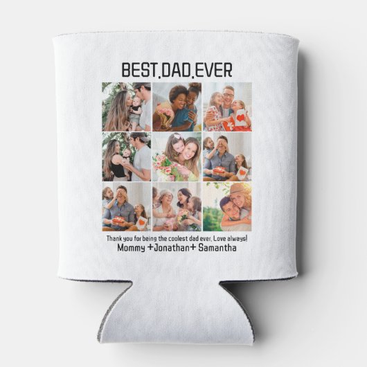 Aangepast beste vader ooit vaders Dag 9 Foto Colla Blikjeskoeler (Achterkant)