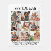 Aangepast beste vader ooit vaders Dag 9 Foto Colla Fleece Deken (Voorkant)