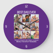 Aangepast beste vader ooit vaders Dag 9 Foto Colla Grote Klok (Voorkant)