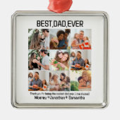 Aangepast beste vader ooit vaders Dag 9 Foto Colla Metalen Ornament (Voorkant)