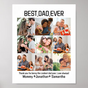 Aangepast beste vader ooit vaders Dag 9 Foto Colla Poster