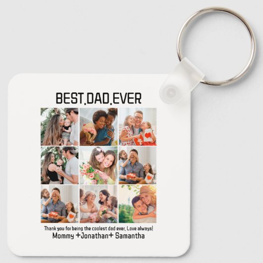 Aangepast beste vader ooit vaders Dag 9 Foto Colla Sleutelhanger (Achterkant)