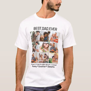 Aangepast beste vader ooit vaders Dag 9 Foto Colla T-shirt