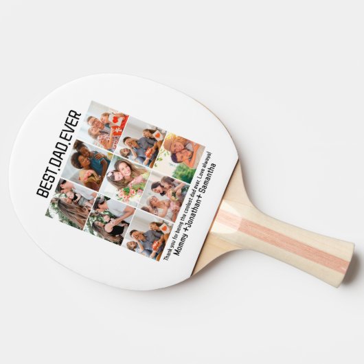Aangepast beste vader ooit vaders Dag 9 Foto Colla Tafeltennisbatje (Zijkant)
