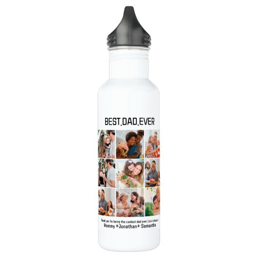 Aangepast beste vader ooit vaders Dag 9 Foto Colla Waterfles (Links)