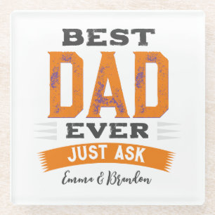 Aangepast beste vader Papa vader ooit gewoon grapp Glazen Onderzetter