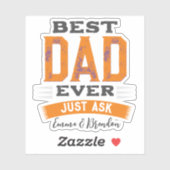 Aangepast beste vader Papa vader ooit gewoon grapp Sticker (Vel)