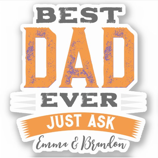 Aangepast beste vader Papa vader ooit gewoon grapp Sticker (Voorkant)