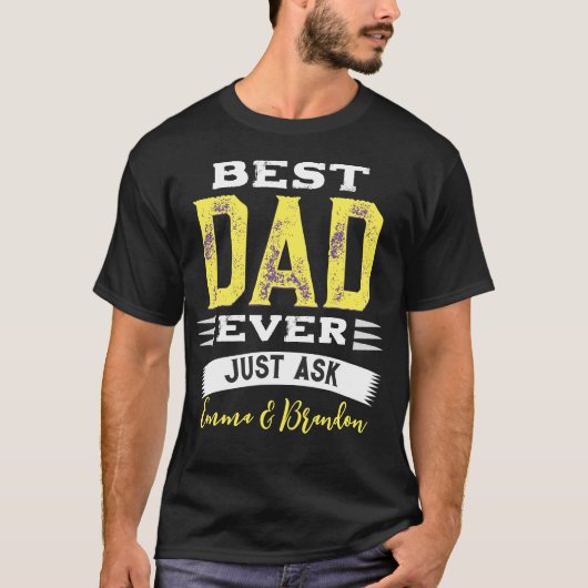 Aangepast beste vader Papa vader ooit gewoon grapp T-shirt (Voorkant)